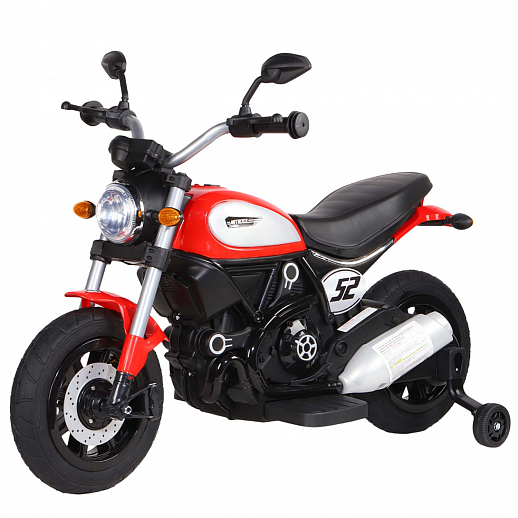 Мотоцикл двухколесный на аккум. 6V6AH*1,  2*15W, свет, звук, надувные колёса, красный, размер мотоцикла 107*53*72см. в Джамбо Тойз #20
