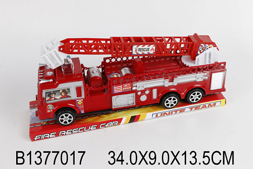 Пожарная машинка фрикционная, красная, под колпаком 34*9*13,5 см в Джамбо Тойз