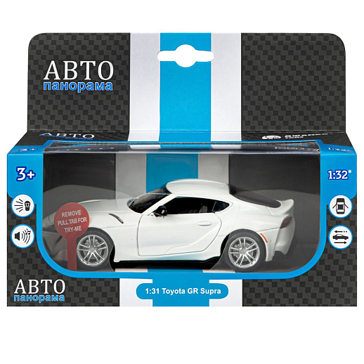 ТМ "Автопанорама" Машинка металл. 1:31 Toyota Supra [US], белый, откр. двери, свет, звук, инерция в/к 18*9*13,5 см в Джамбо Тойз #19