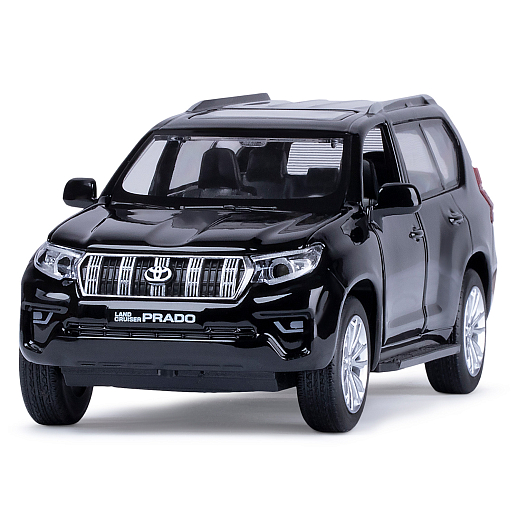 ТМ "Автопанорама" Машинка металлическая 1:32 Land Cruiser Prado, черный, свет, звук, откр. двери, капот и багажник, инерция, в/к 17,5*13,5*9 см в Джамбо Тойз #3