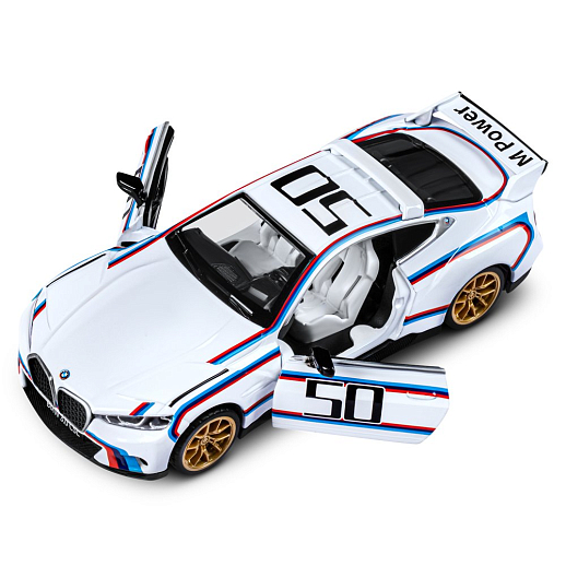 ТМ "Автопанорама" Машинка металлическая 1:34 BMW 3.0 CSL, белый, свет, звук, откр. двери, в/к 17,5*13,5*9 см в Джамбо Тойз #15