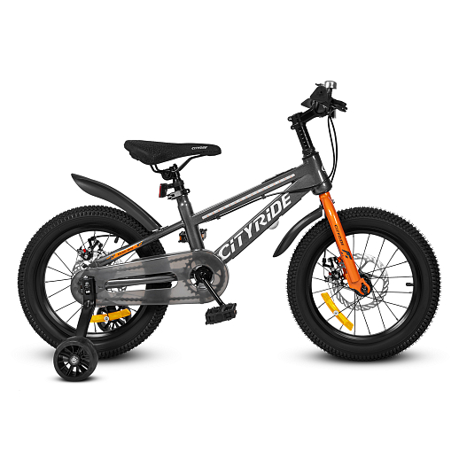 Двухколесный велосипед CITYRIDE, модель CR-B2-10, колеса 16 дюймов, рама сталь, дисковые механические тормоза, свет в раме, балансирные колеса, BT, цвет серый металлик в Джамбо Тойз #7