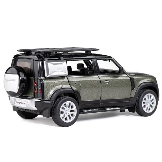 ТМ "Автопанорама" Машинка металлическая 1:32 Land Rover Defender 110, зеленый перламутр, откр.4 двери, капот, багажник, свет, звук, свободный ход колес, в/к 17,5*13,5*9 см в Джамбо Тойз #9