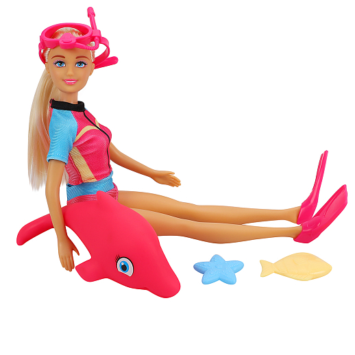 Кукла "Аквалангистка" в комплекте дельфин, аксессуары, в/к 23,5*6*32 см в Джамбо Тойз #10