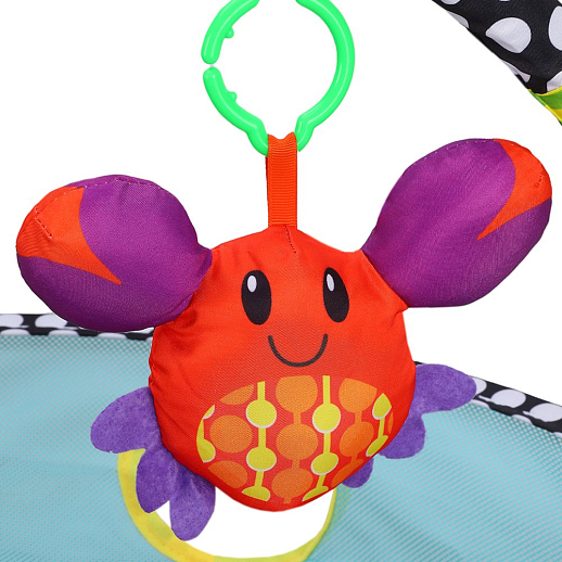 Детский развивающий коврик "Черепаха", высокие бортики, мягкие дуги и подвески, 12 шариков в комплекте,  46*11*43 см в Джамбо Тойз #10