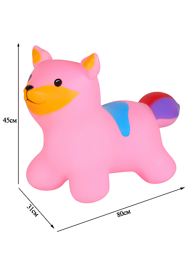 Животное-прыгун "Лисёнок", 1400г, ПВХ, цвет розовый, 41*36*46 см в Джамбо Тойз #4