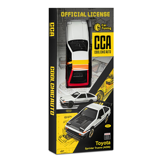Машинка металлическая 1:37 Toyota Sprinter Trueno (AE86), белый, тюнинг, откр. двери, свободный ход колес, в/к 23,5*10*4 см в Джамбо Тойз #13