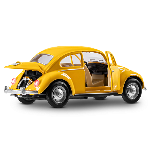 ТМ "Автопанорама" Машинка металлическая, 1:28 Volkswagen Classical Beetle 1967, желтый, откр. двери и багажник, свет, звук, инерция, в/к 17,5*12,5*6,5 см в Джамбо Тойз #19