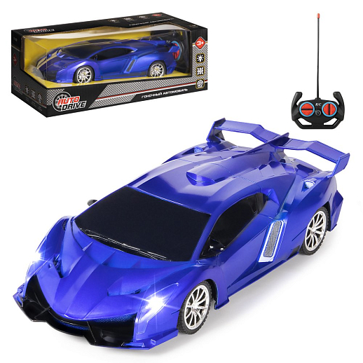 Машинка на радиоуправлении AUTODRIVE, 1:18, 4 канала,свет, синий, в/к 27*13*10 см, , в Джамбо Тойз