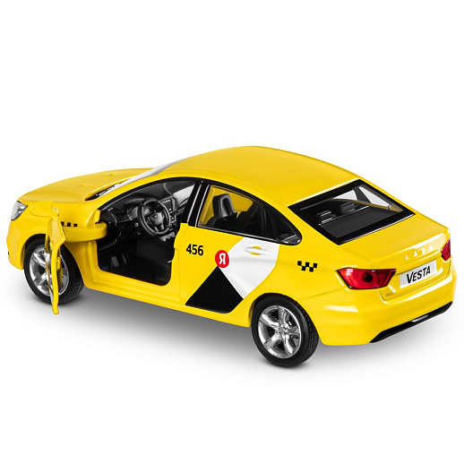 Яндекс Go Машинка металлическая 1:43 Lada Vesta, желтый, инерция, откр. двери, 17,5*12,5*6,5 см в Джамбо Тойз #7