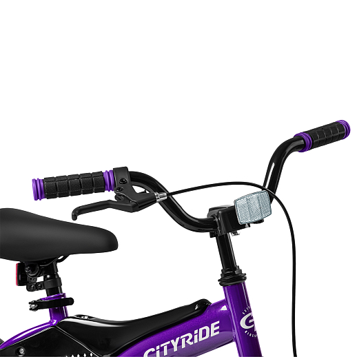 Детский велосипед "Cityride REVO", модель CR-B2-05, рама сталь, кожух цепи 100%, обода алюм. 12", втулки сталь, покрышки 2,125, страх. колеса, руль сталь. вынос сталь, задние ножные тормоза, передний клещевой, звонок, крылья пластик, отражатели пер/зад и на спицах, цвет фиолетовый в Джамбо Тойз #5