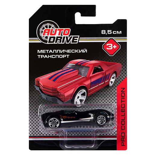 AUTODRIVE Машинка металлическая, PRO COLLECTION, свободный ход колес, размер машинки 8,5 см, блистер 10,7*16,5 в Джамбо Тойз #22