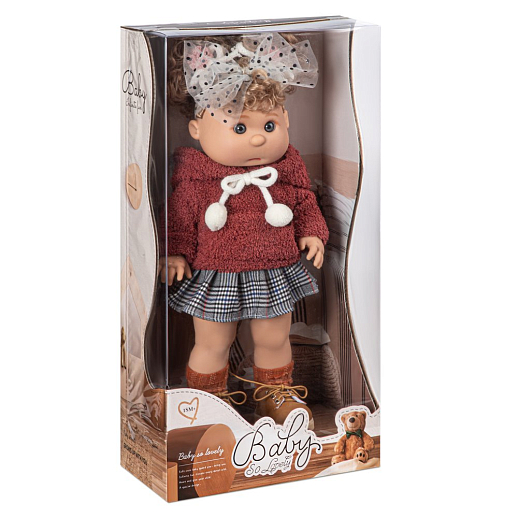 Кукла 40 см, в бордовой кофте с юбочкой ,в/к 22,5*13,5*44 см в Джамбо Тойз #7