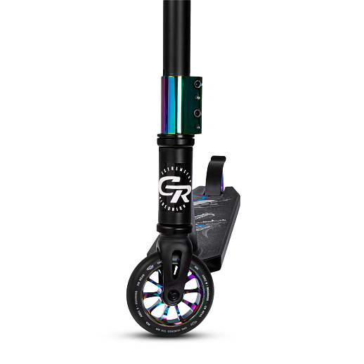 Трюковый самокат CITYRIDE REVO, в/к, T-bar сталь 53*60см, дека алюм.50*10см, колеса PU 86A 110мм, алюм. диск, вилка сталь., HIC, цвет бензин в Джамбо Тойз #3