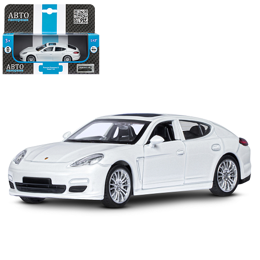 ТМ "Автопанорама" Машинка металлическая 1:43 Porsche Panamera S, белый, откр. двери, инерция, в/к 17,5*12,5*6,5 см в Джамбо Тойз