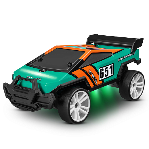 Р/у скоростная машина для дрифта,1:18,подсветка корпуса и днища, запасн. колеса, конусы 4шт.,цвет зеленый,с аккум, в/к 34*20,5*17,5см в Джамбо Тойз #8