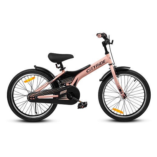 Детский велосипед "Cityride REVO", модель CR-B2-05, рама сталь, кожух цепи 100%, обода алюм. 20", втулки сталь, покрышки 2,125, подножка, руль сталь. вынос сталь, задние ножные тормоза, передний клещевой, крылья пластик, отражатели пер/зад и на спицах, цвет розовый в Джамбо Тойз #10