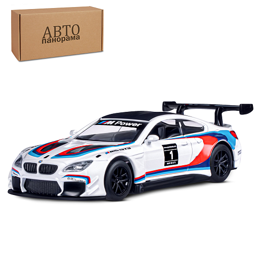 ТМ "Автопанорама" Машинка металлическая 1:44 BMW M6, белый, откр. двери, инерция, в/к 16*7,5*5 см в Джамбо Тойз