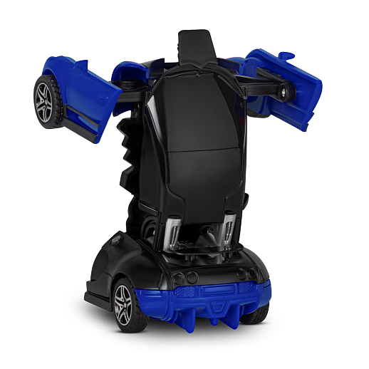 Машинка 13см фрикционная, одной кнопкой трансформируется в робота, синяя, в/к 13,5*6,5*5,5 см в Джамбо Тойз #4