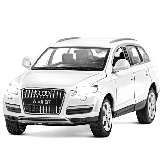 ТМ "Автопанорама" Машинка металлическая 1:24 Audi Q7, белый, откр. двери, капот и багажник, свет, звук, свободный ход колес, в/к 24,5*12,5*10,5 см в Джамбо Тойз #5