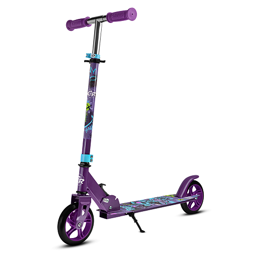 Самокат из 100% стали с полиуретановым колесом диаметром 145 мм, подшипником ABEC-7 грипсы TPR Размер изделия: 76 * 32 * 96 см Упаковка: 1 шт / коробка, 23*12*68.5 см размер деки:: 51X12 см, фиолетовый в Джамбо Тойз #2