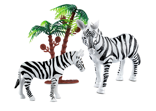 ТМ "КОМПАНИЯ ДРУЗЕЙ",набор "Мама и малыш" Зебры 2 шт (3 предмета)  в пакете в Джамбо Тойз