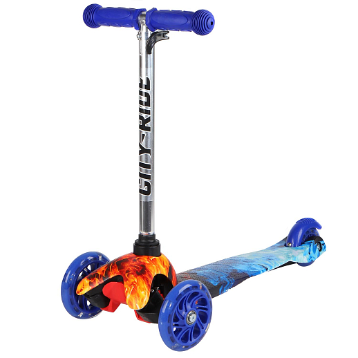 Самокат трехколесный CITY-RIDE (пакет). Руль телеск.: алюминий с резин.рукояткой. Дека: PP+нейлон гидрографика, размеры 51*11 см. Колеса: 110/76 PU со светом. Максимальная нагрузка: 35кг. Возраст: от 3 лет. Подшипник: Аbec-5 в Джамбо Тойз #2