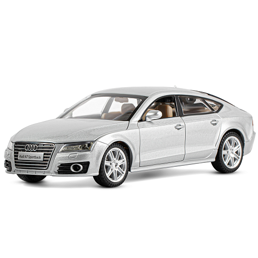 ТМ "Автопанорама" Машинка металлическая 1:24 Audi A7, серебряный, откр. двери, капот и багажник, свет, звук, свободный ход колес, в/к 24,5*12,5*10,5 см в Джамбо Тойз #2