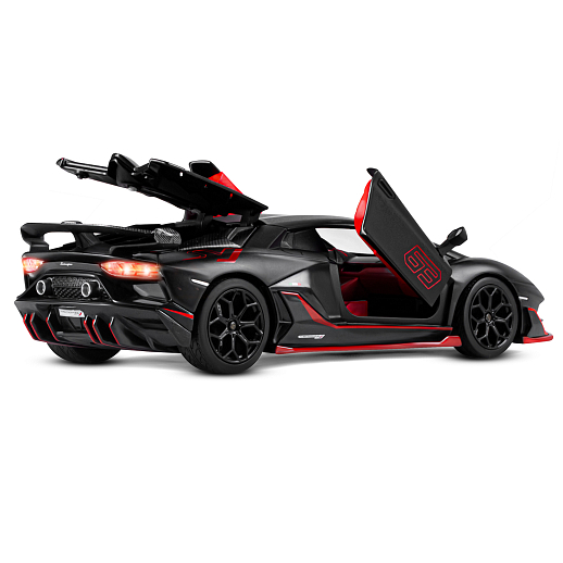 Игрушка для детей: Машинка металлическая, 1:24, Lamborghini, цвет черный, свободный ход колес, свет, звук, артикул JB1251757 в Джамбо Тойз #5
