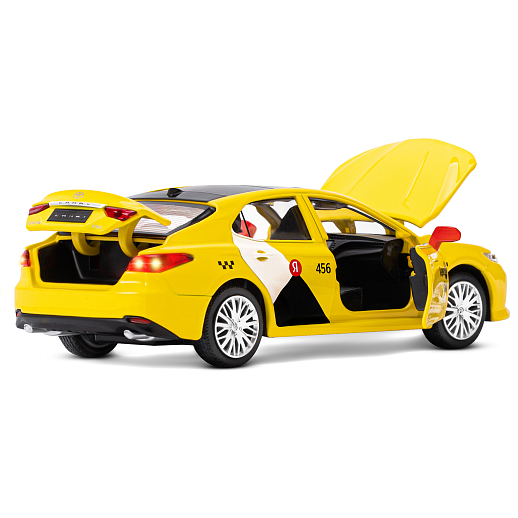 Яндекс Go машинка металлическая, 1:34 Toyota Camry, цвет желтый, инерция, свет, откр. двери, в/к 17,5*13,5*9 см в Джамбо Тойз #15