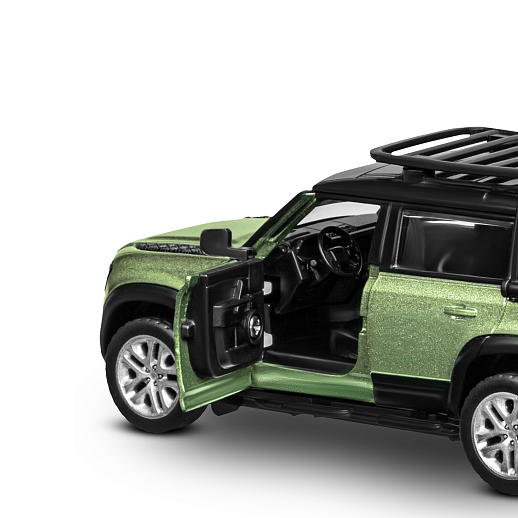 Машинка металлическая 1:43 2020 Land Rover Defender 110, зеленый, тюнинг, откр. двери, свободный ход колес, в/к 23,5*10*4 см в Джамбо Тойз #26