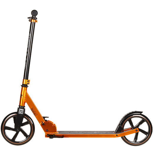 Двухколесный самокат CITYRIDE 200, ал. 50/50%, t-bar сталь, грипсы 135мм TPR, колеса PU 200/200, 86A, подножка, abec 9, цвет Золото в Джамбо Тойз #4