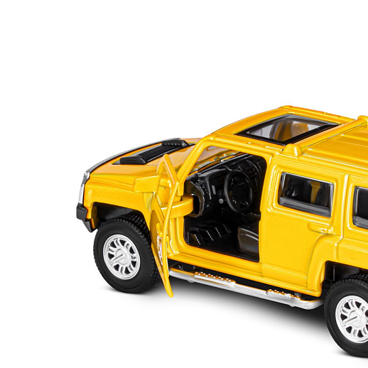 ТМ "Автопанорама" Машинка металлическая 1:43  Hummer H3, желтый, откр. двери, инерция, в/к 17,5*12,5*6,5 см в Джамбо Тойз #11