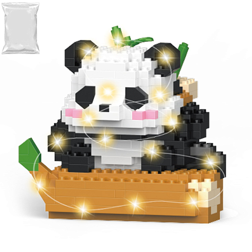 Конструктор "Панда с деревом" 378 дет., со светом, в/п в Джамбо Тойз