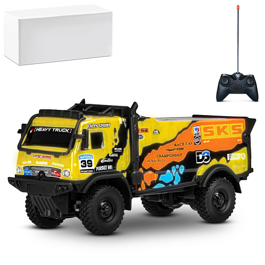 Р/у Грузовик, 4 канала, 3D подсветка корпуса, цвет желтый/оранжевый, в/к 30*15*14см в Джамбо Тойз