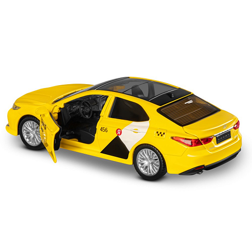 Яндекс Go машинка металлическая, 1:34 Toyota Camry, цвет желтый, инерция, свет, откр. двери, в/к 17,5*13,5*9 см в Джамбо Тойз #13