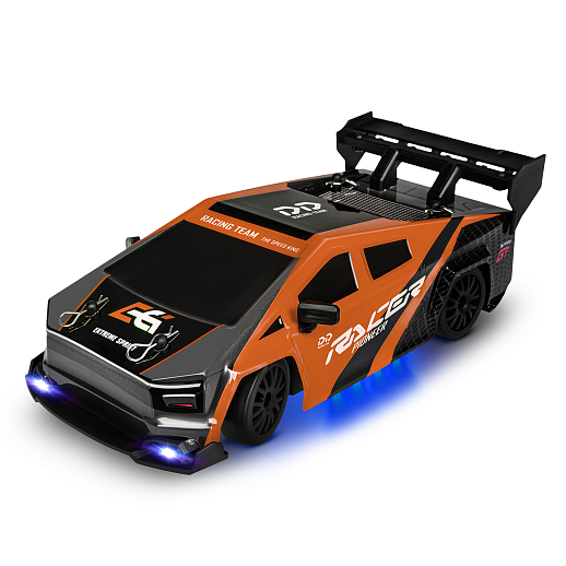 Р/у машина для дрифта 1:24,свет фар,подсветка днища,2 скорости,сменные шины 4шт,конусы 4шт, цвет оранжевый,в белой кор. 22*12,5*10,3см в Джамбо Тойз #3