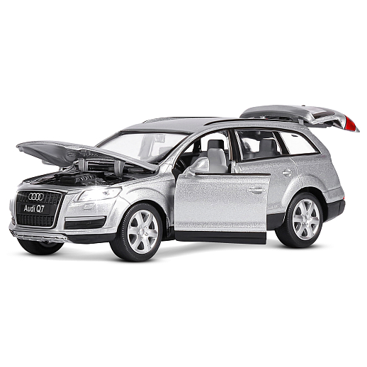 ТМ "Автопанорама" Машинка металлическая 1:32 Audi Q7, серебряный, свет, звук, откр. двери капот и багажник, инерция, в/к 17,5*13,5*9 см в Джамбо Тойз #6