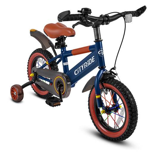 Велосипед двухколёсный CITYRIDE, модель CR-B2-07F52, колеса 12", рама сталь, колеса сталь, балансирные колеса со светом, маячок в заднем крыле, цвет синий в Джамбо Тойз #7