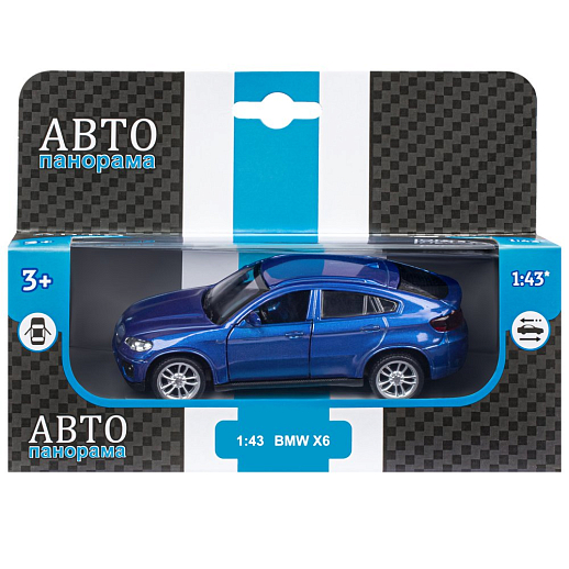 ТМ "Автопанорама" Машинка металлическая 1:43 BMW X6,синий, откр. двери, инерция, в/к 17,5*12,5*6,5 см в Джамбо Тойз #5