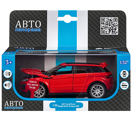 ТМ "Автопанорама" Машинка металлическая 1:32  2017 Land Rover Range Rover Evoque HSE, красный, откр. двери и капот, свет, звук, инерция,  в/к 17,5*12,5*6,5 см в Джамбо Тойз #3