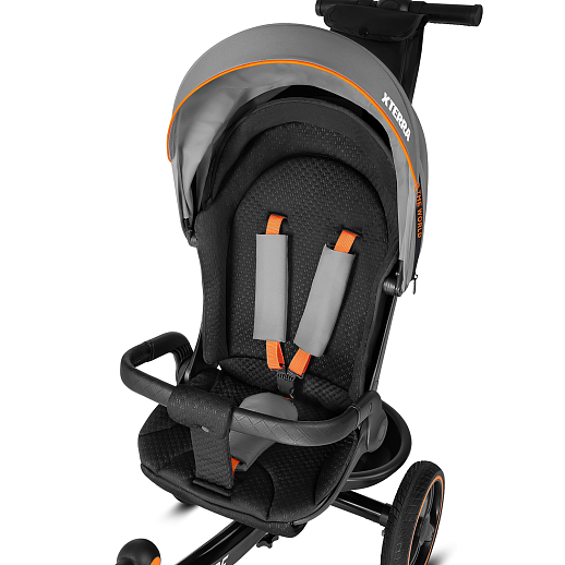 Трехколесные велосипед CITYRIDE, металл,  колеса PVC 12"/10", попрот. наколон. Сиденье с крышей,  род ручка, наклон руль, функц. фара, тормоз, корзинка в Джамбо Тойз #11