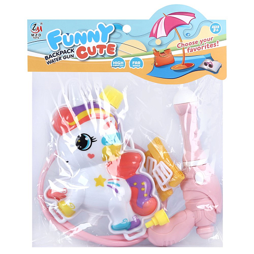 Водяной пистолет-рюкзак пони, белый/мультицвет, 1000 мл, 25*5*38 в/п в Джамбо Тойз #2