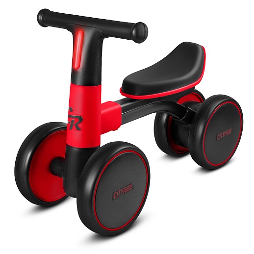 Беговел CITYRIDE, рама сталь, колеса пластик, музыка Шаинского, свет, красный-черный, в/к в Джамбо Тойз #7