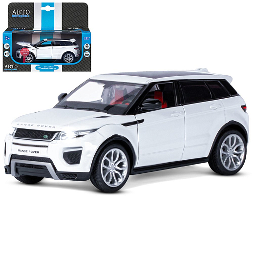 ТМ "Автопанорама" Машинка металлическая 1:32  Range Rover Evoque, белый, свет, звук, откр. двери и капот, инерция, в/к 17,5*13,5*9 см в Джамбо Тойз