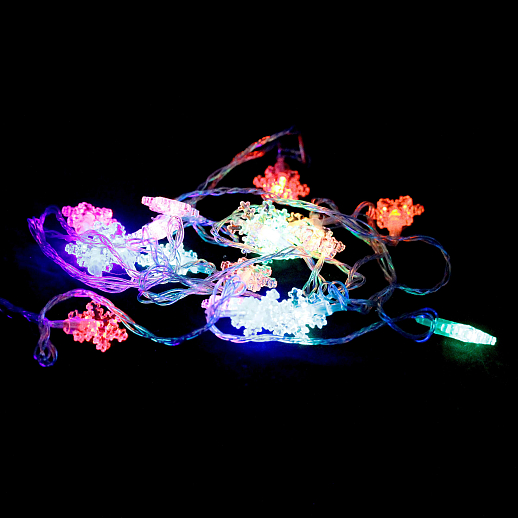 Гирлянда 20 ламп, 3,5м, длина шнура 70 см, разноцветные светодиоды, режим мигания в Джамбо Тойз