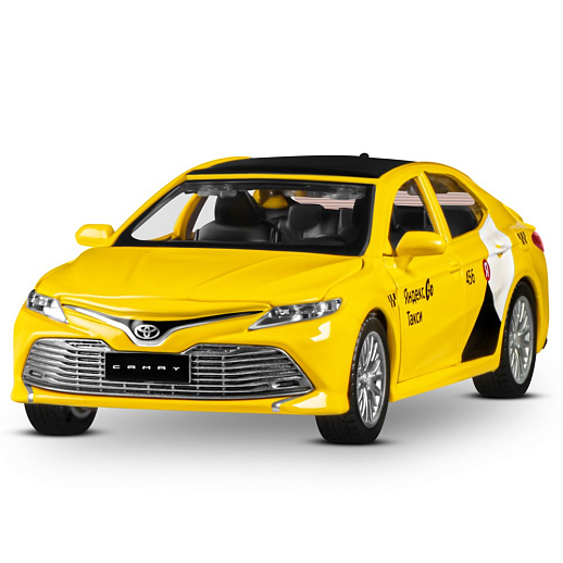 Яндекс Go машинка металлическая, 1:34 Toyota Camry, цвет желтый, инерция, свет, откр. двери, в/к 17,5*13,5*9 см в Джамбо Тойз #5