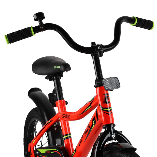Детский велосипед City-Ride Spark , рама сталь , диск 16 сталь , крылья пластик, страх.колеса, цвет Красный в Джамбо Тойз #2