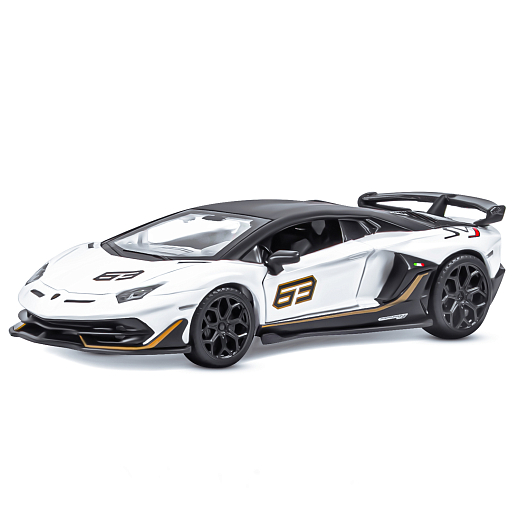 ТМ "Автопанорама" Машинка металлическая, 1:32 Lamborghini SVJ, белый, откр. двери и багажник, свет, звук, инерция,  в/к 17,5*12,5*6,5 см в Джамбо Тойз #2