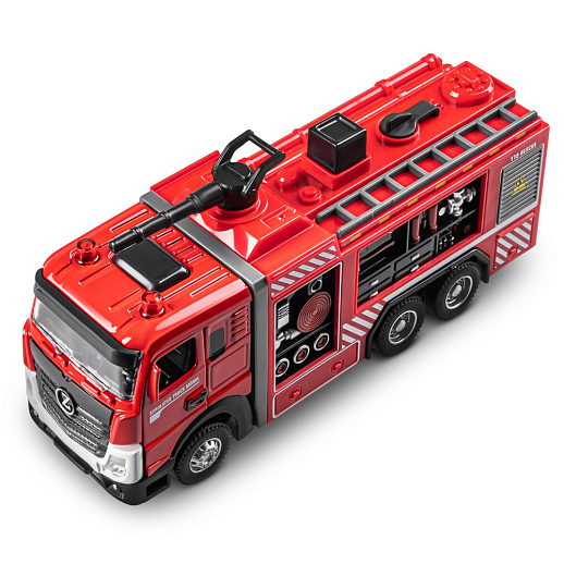 Пожарная металлическая машинка , красный, откр. двери, инерция, спрей, 22*6,5*11 см, в/к в Джамбо Тойз #2
